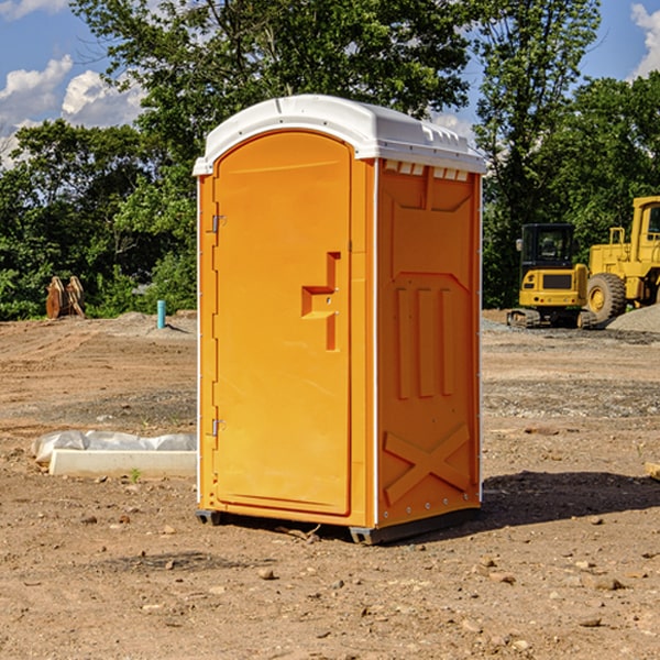 how often are the portable restrooms cleaned and serviced during a rental period in Cunningham